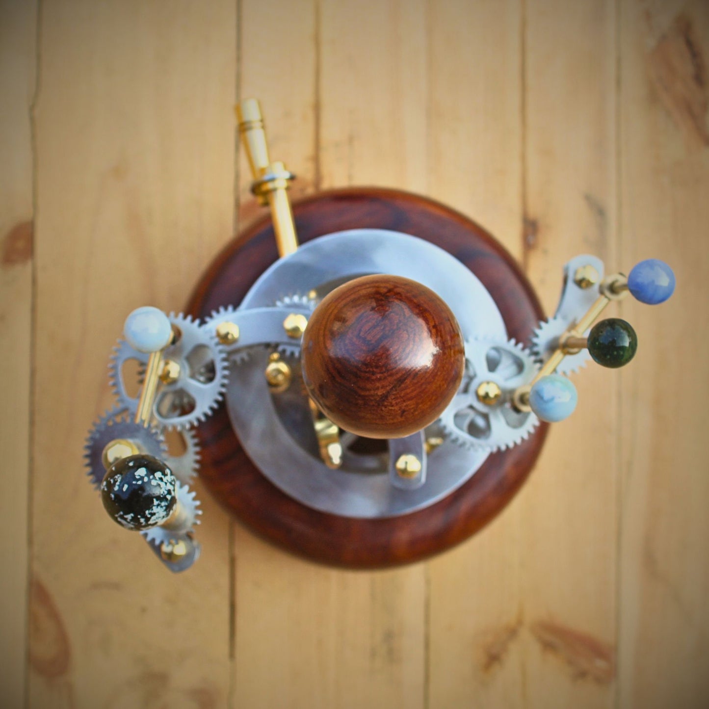 Orrery Luxury Home Decor Solar System Model Personalized Gift for Dad, Housewarming Gift, Tellurion, Functional Decor Masterpiece