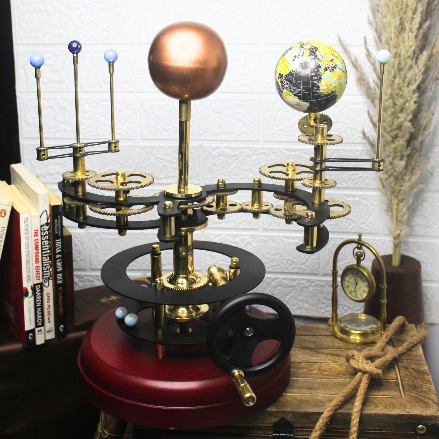 Royal Solar System Model Fully Functional Tellurion Celestial Gift for Astro Lovers Orrery Antique Gift