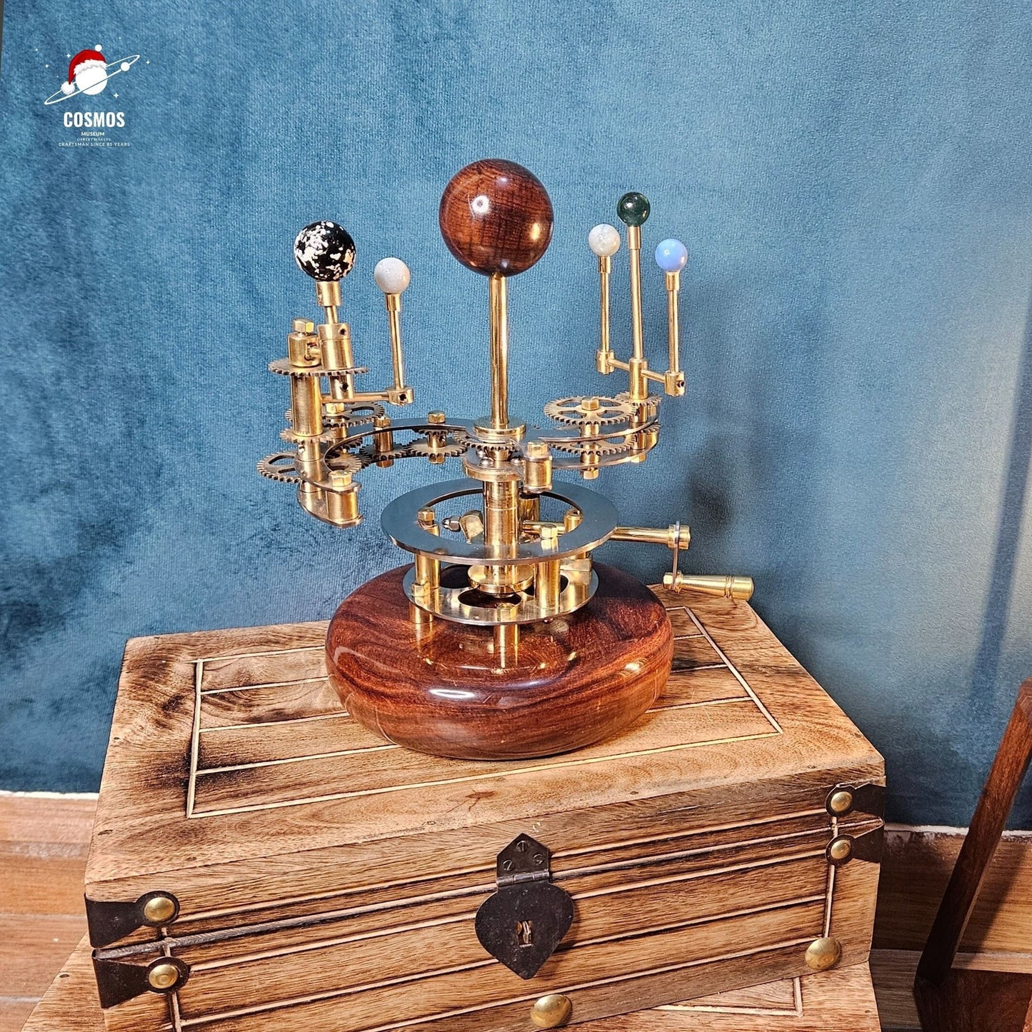 Orrery Luxury Home Decor Solar System Model Personalized Gift for Dad, Housewarming Gift, Tellurion, Functional Decor Masterpiece