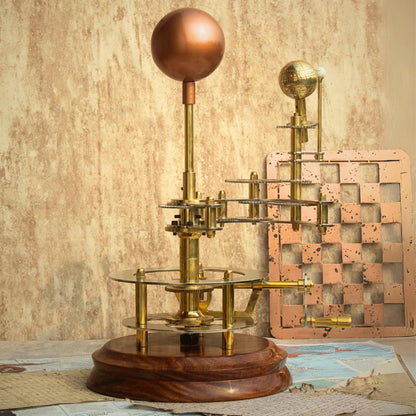 Orrery, Working of Earth, Moon around the Sun, Brass and Steel Made