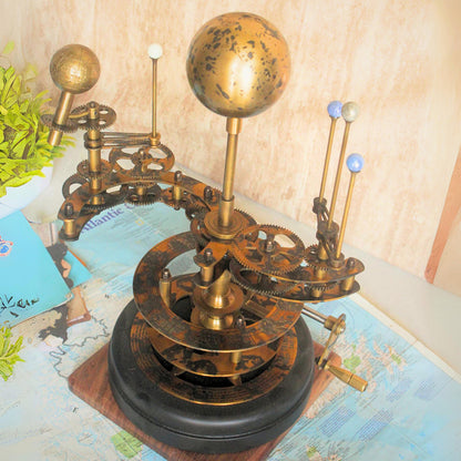 Rustic Solar System Model Steampunk Fully Functional Tellurion Celestial Gift for Astro Lovers Orrery Antique Gift