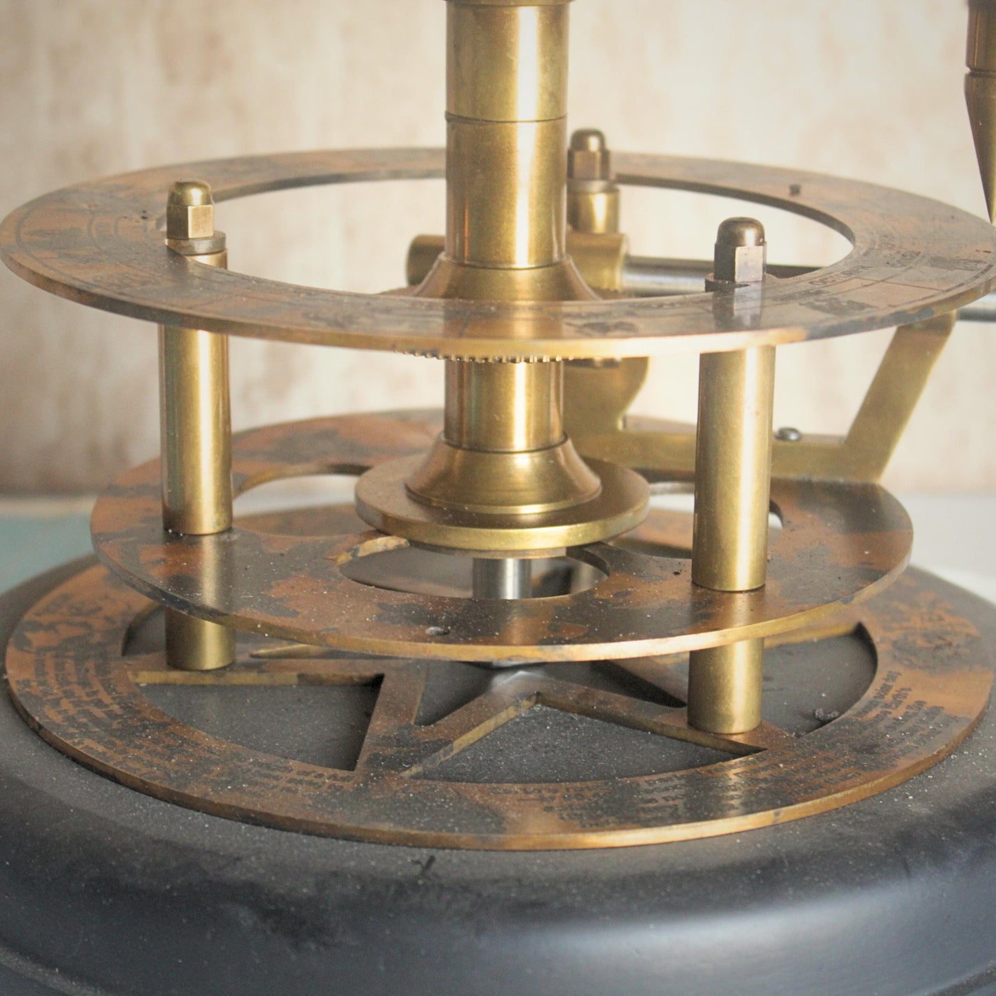 Rustic Orrery Solar System Celestial Model Fully Functional Antique Orrery with Saturn