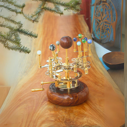 Vintage Decor Orrery, Piece for Book Shelves Brass and Steel Orrery A Functional Model of the Solar System with planets