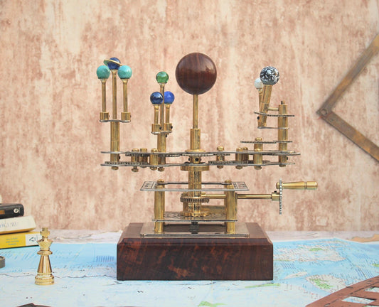 Orrery Steampunk Home Décor Solar System Model Perfect housewarming Gift, Gift for Husband, tellurion, Elegant Functional Décor Masterpiece