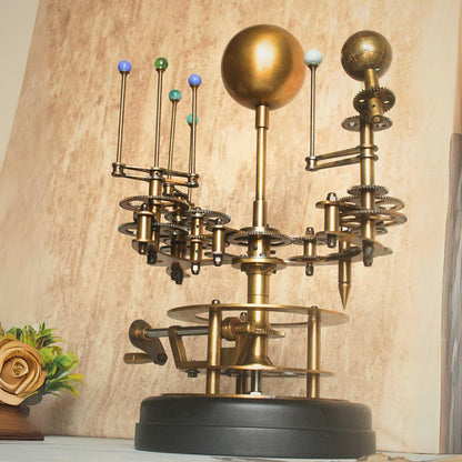 Rustic Solar System Model Fully Functional Tellurion Celestial Gift for Astro Lovers Orrery Antique Gift